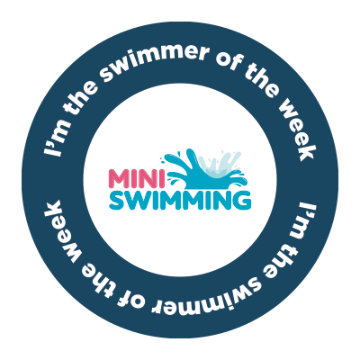 a badge given to swimmer of the week at mini swimming